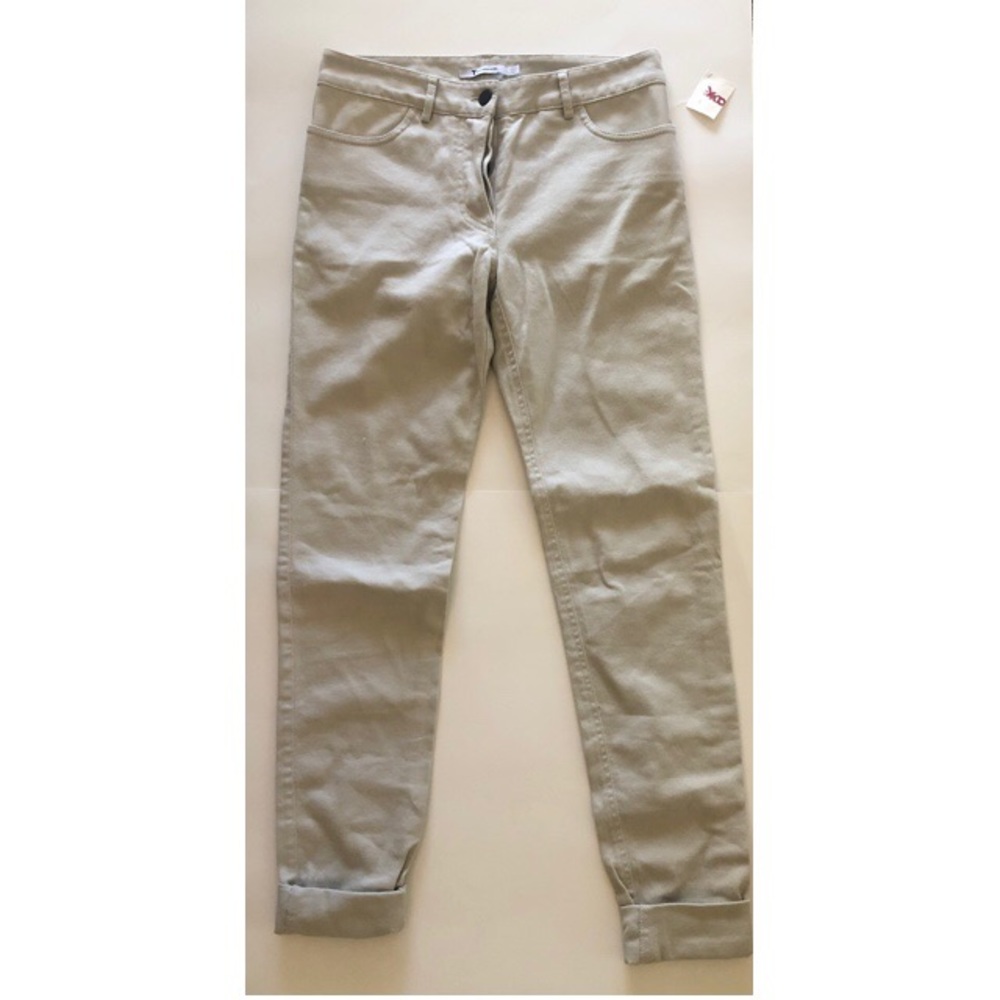 Alexander Wang Cotton & Leather Jeans Bone NWT 25